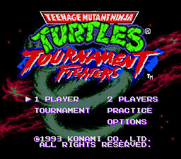 Teenage Mutant Ninja Turtles - Tournament Fighters (Japan) Title Screen